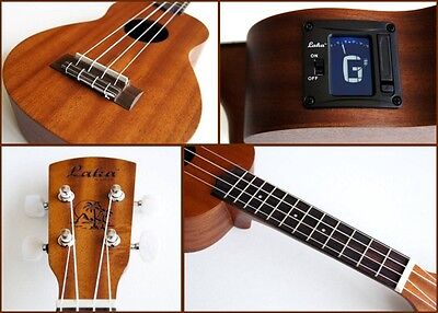 Laka VUS50 Soprano Ukulele con Accordatore Cromatico Integrato Con Corde Aquila
