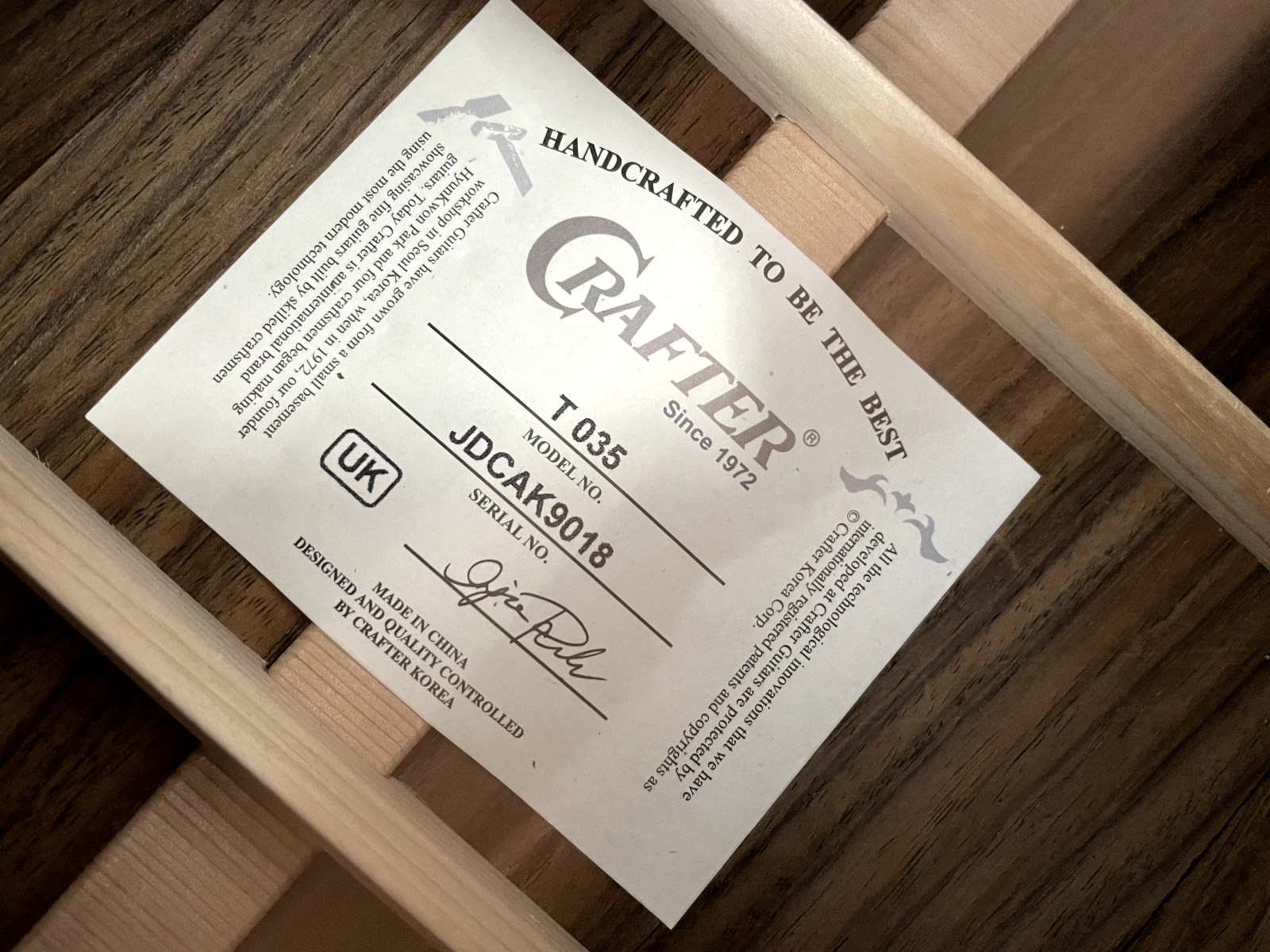 Crafter T035 Acoustic Guitar - Image 4