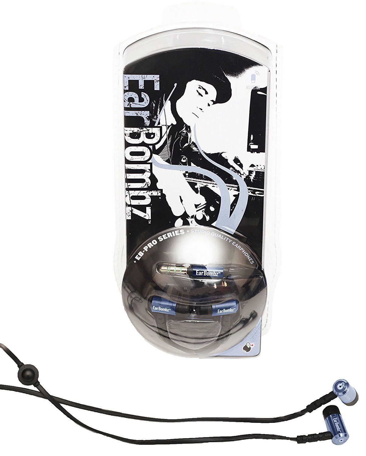 EarBombz Pro Studio Audio Head Phones Monitors EBPro & Protection Case RRP 39.99