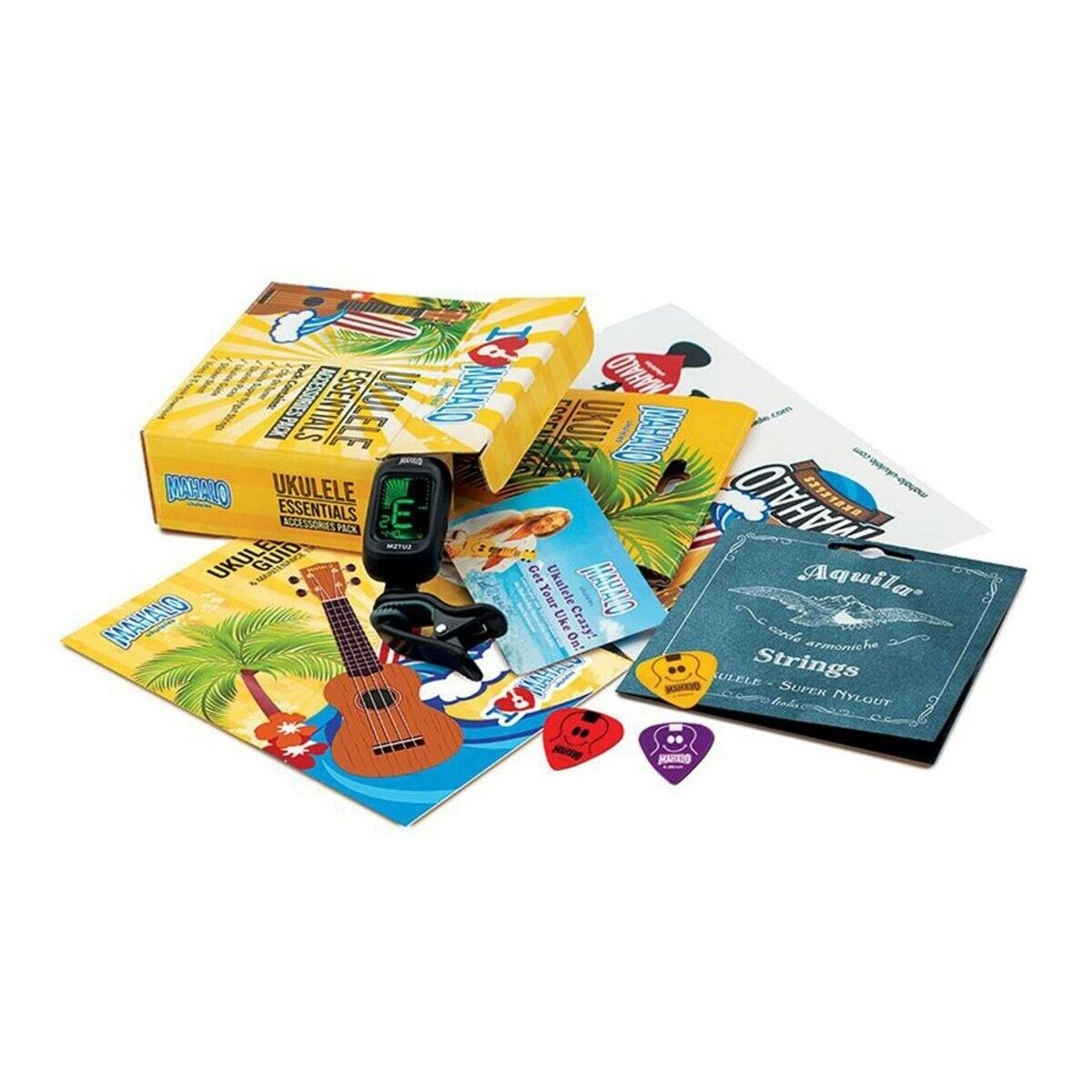 Mahalo Ukulele Essentials Accessory Pack TUNER , STRINGS , BOOK & MORE